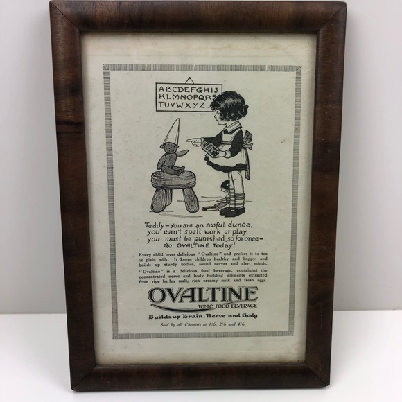 Vintage Ovaltine Picture and Frame - Picture 2 of 4